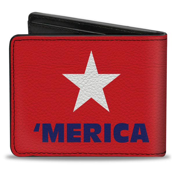 Buckle-Down Bi-Fold Wallet - 'MERICA Star Red Blue White