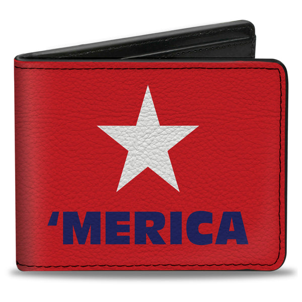 Buckle-Down Bi-Fold Wallet - 'MERICA Star Red Blue White