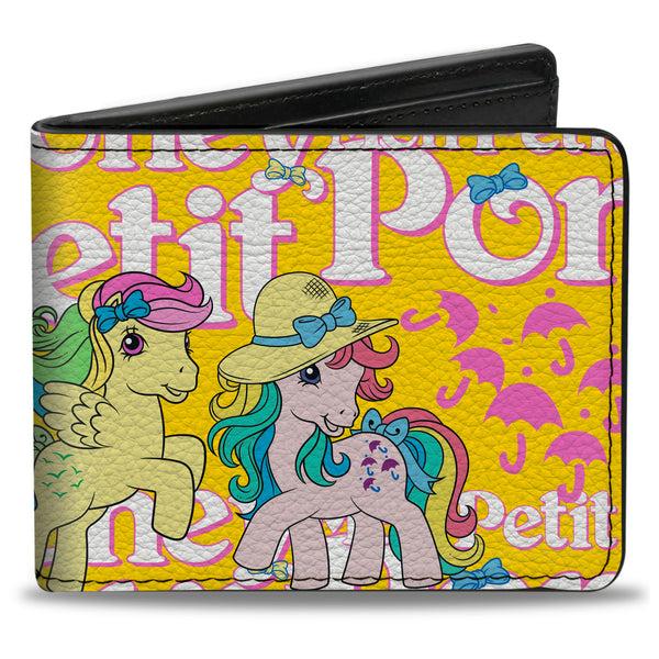 Buckle-Down Bi-Fold Wallet - MON PETIT PONEY Two Ponies And Cutie Marks Collage Yellow/Pink
