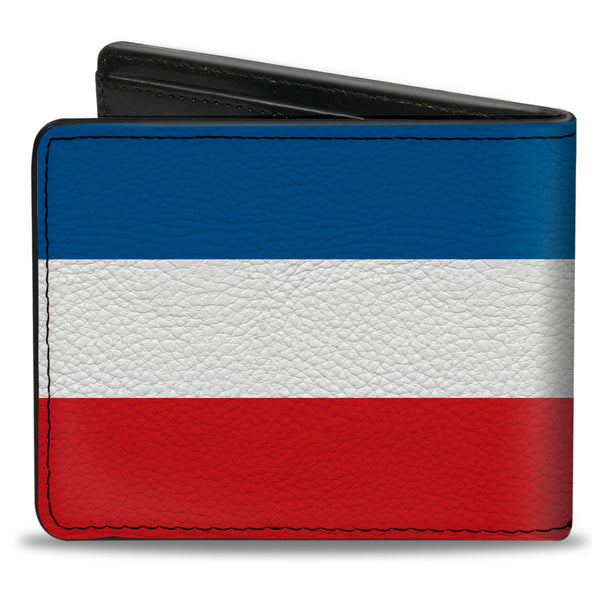 Buckle-Down Bi-Fold Wallet - MOPAR Chrysler Logo White Blue Red Black