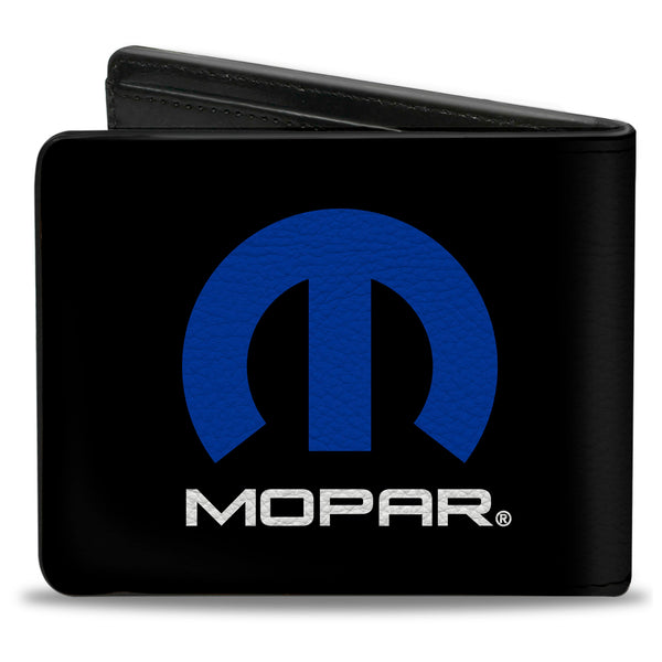 Buckle-Down Bi-Fold Wallet - MOPAR Logo Black Blue White
