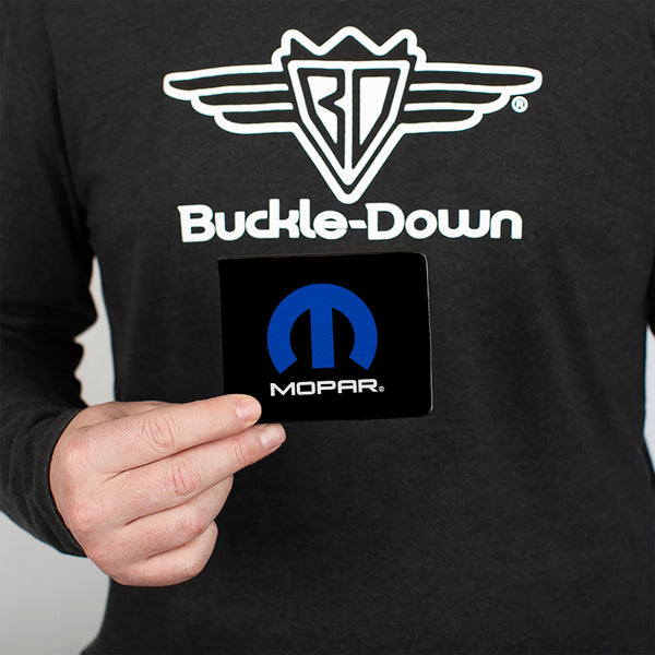 Buckle-Down Bi-Fold Wallet - MOPAR Logo Black Blue White