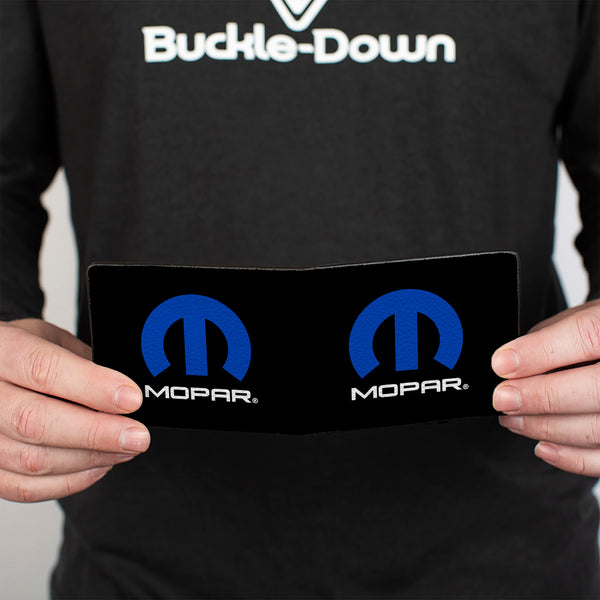 Buckle-Down Bi-Fold Wallet - MOPAR Logo Black Blue White