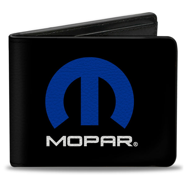Buckle-Down Bi-Fold Wallet - MOPAR Logo Black Blue White