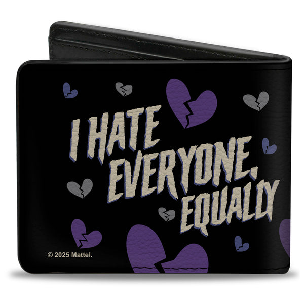 Buckle-Down Bi-Fold Wallet - MOTU Skeletor I HATE EVERYONE EQUALLY Heart Pose Black/Blues