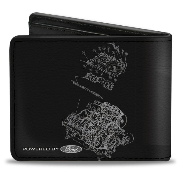 Buckle-Down Bi-Fold Wallet - Mustang Tri-Bar Stripe GT Motor Blueprint