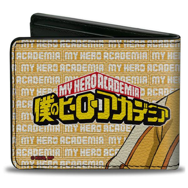 Buckle-Down Bi-Fold Wallet - MY HERO ACADEMIA Pro Hero Fat Gum Pose And Title Logo Yellow/White