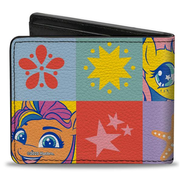 Buckle-Down Bi-Fold Wallet - My Little Pony Faces And Cutie Mark Blocks Multi Color
