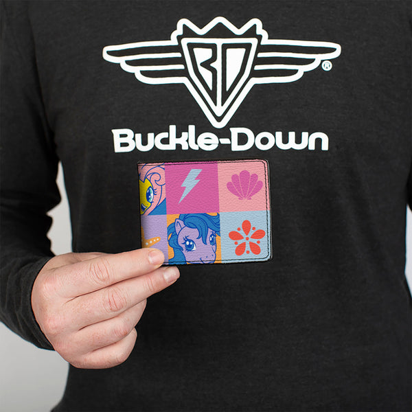 Buckle-Down Bi-Fold Wallet - My Little Pony Faces And Cutie Mark Blocks Multi Color