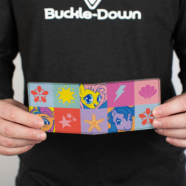 Buckle-Down Bi-Fold Wallet - My Little Pony Faces And Cutie Mark Blocks Multi Color