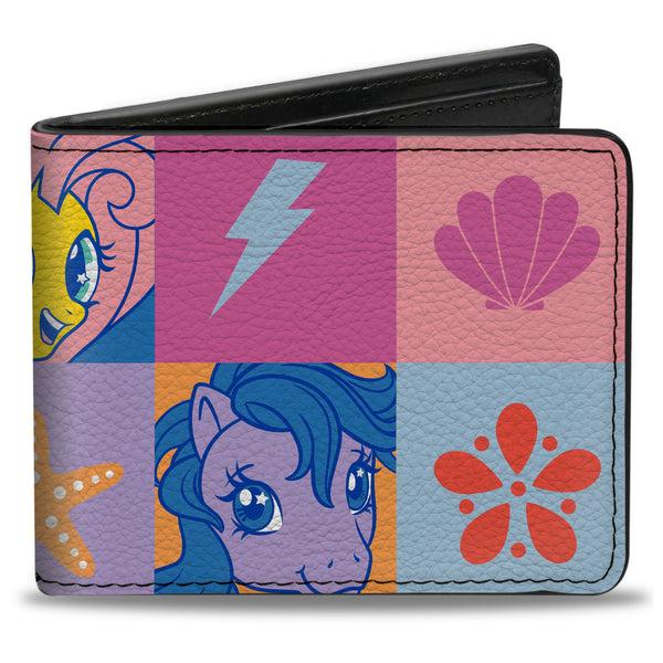 Buckle-Down Bi-Fold Wallet - My Little Pony Faces and Cutie Mark Blocks Multi Color