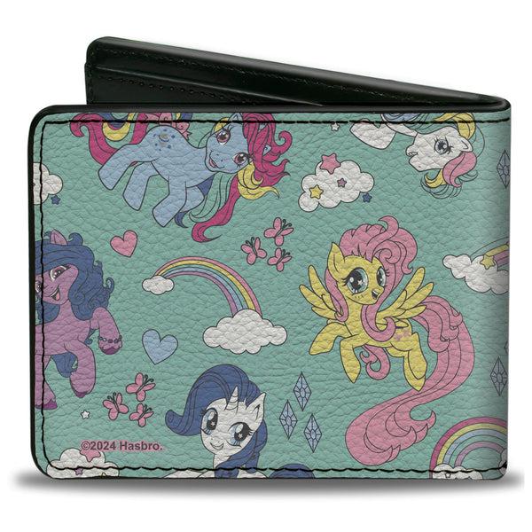 Buckle-Down Bi-Fold Wallet - My Little Pony Generations Six Pony And Cutie Marks Collage Blue