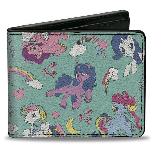 Buckle-Down Bi-Fold Wallet - My Little Pony Generations Six Pony and Cutie Marks Collage Blue