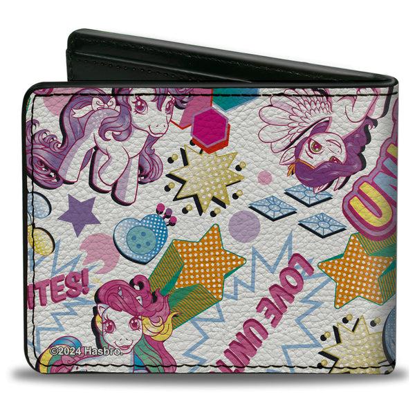 Buckle-Down Bi-Fold Wallet - My Little Pony LOVE EVERYPONY Ponies And Icons Collage White/Multi Color
