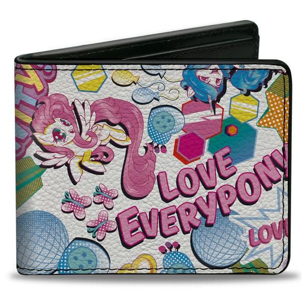 Buckle-Down Bi-Fold Wallet - My Little Pony LOVE EVERYPONY Ponies and Icons Collage White/Multi Color