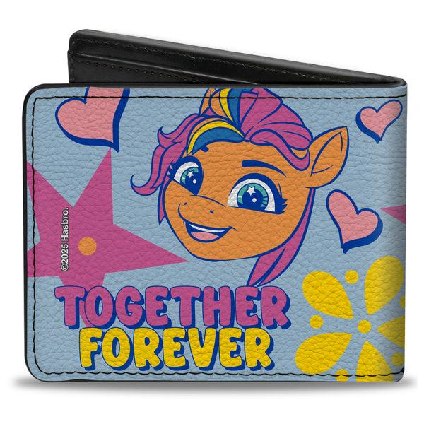 Buckle-Down Bi-Fold Wallet - MY LITTLE PONY Three Ponies TOGETHER FOREVER Light Blue/Multi Color