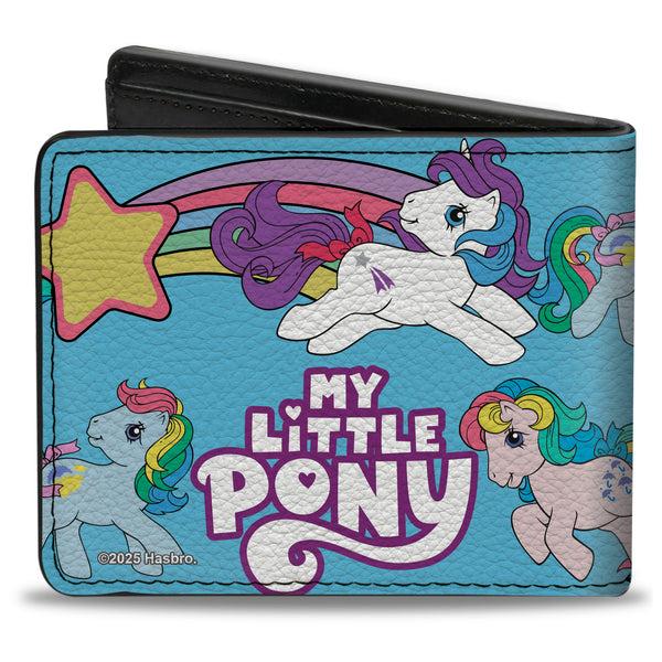 Buckle-Down Bi-Fold Wallet - MY LITTLE PONY Three Pony Rainbow Poses And Title Logo Blue/Multi Color