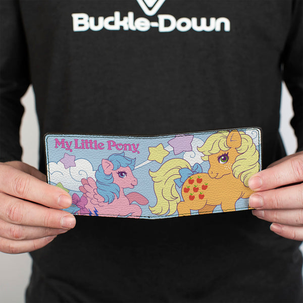 Buckle-Down Bi-Fold Wallet - MY LITTLE PONY Two Pony Star Cloud Pose And Title Logo Blue/Multi Color