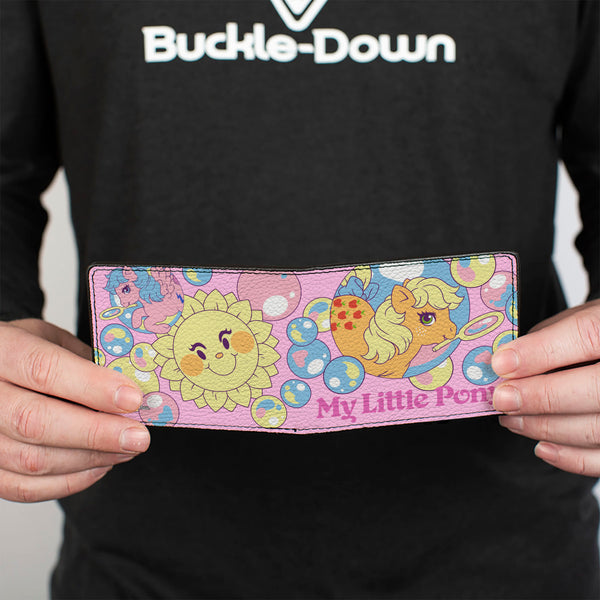 Buckle-Down Bi-Fold Wallet - MY LITTLE PONY Two Pony Sunshine Bubbles And Title Logo Pink/Multi Color