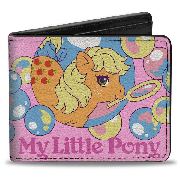 Buckle-Down Bi-Fold Wallet - MY LITTLE PONY Two Pony Sunshine Bubbles and Title Logo Pink/Multi Color