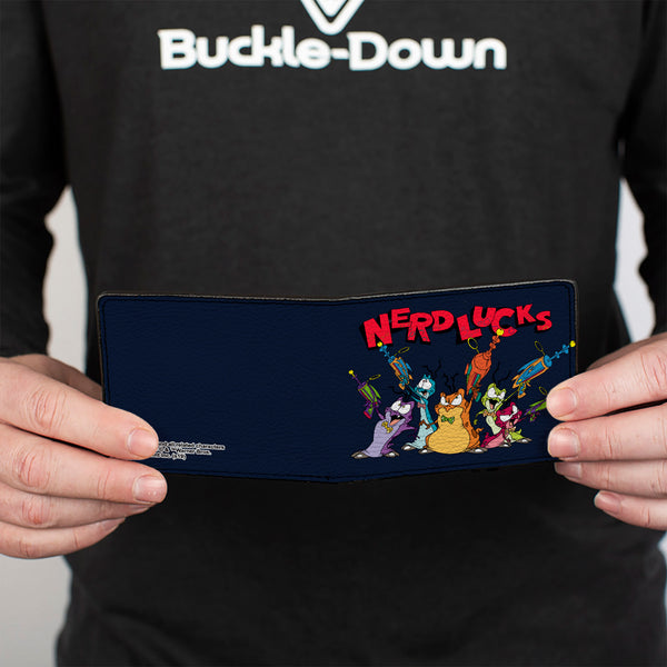Buckle-Down Bi-Fold Wallet - NERDLUCKS Shooting Group Poses Navy Red
