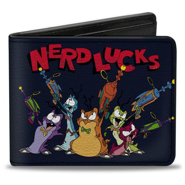 Buckle-Down Bi-Fold Wallet - NERDLUCKS Shooting Group Poses Navy Red
