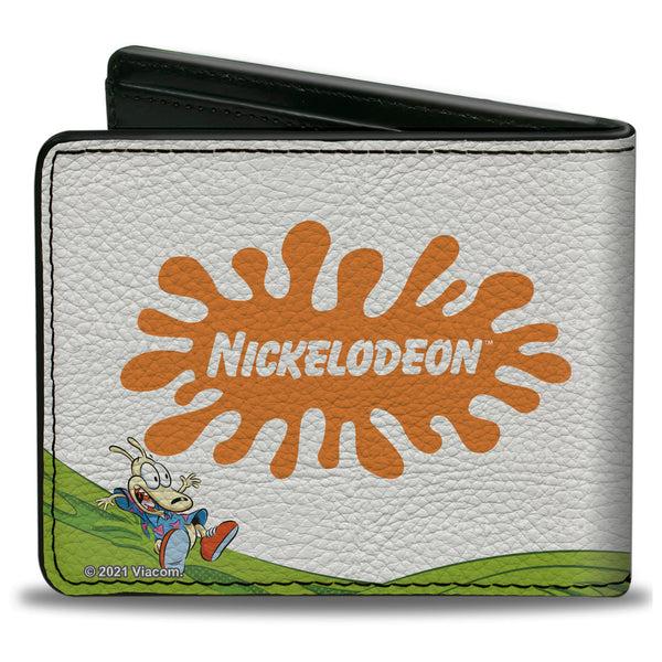 Buckle-Down Bi-Fold Wallet - Nick 90's 9-Character Mash Up Collage + NICKELODEON Splat Logo White