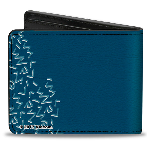 Buckle-Down Bi-Fold Wallet - Nick 90's Rewind 7-Character Group Pose Turquoise