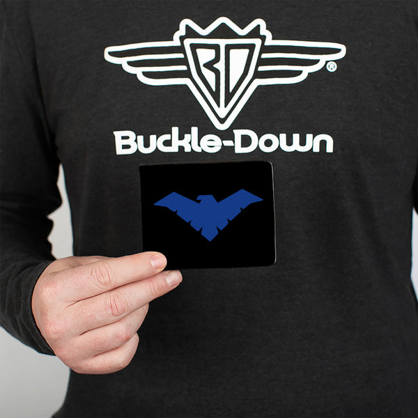 Buckle-Down Bi-Fold Wallet - Nightwing Logo Black Blue