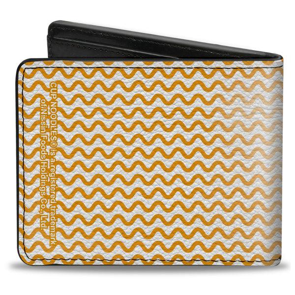 Buckle-Down Bi-Fold Wallet - NISSIN CUP NOODLES Vivid Cup + Noodle Wave White Orange