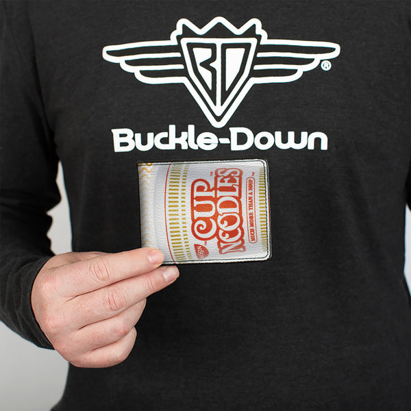 Buckle-Down Bi-Fold Wallet - NISSIN CUP NOODLES Vivid Cup + Noodle Wave White Orange