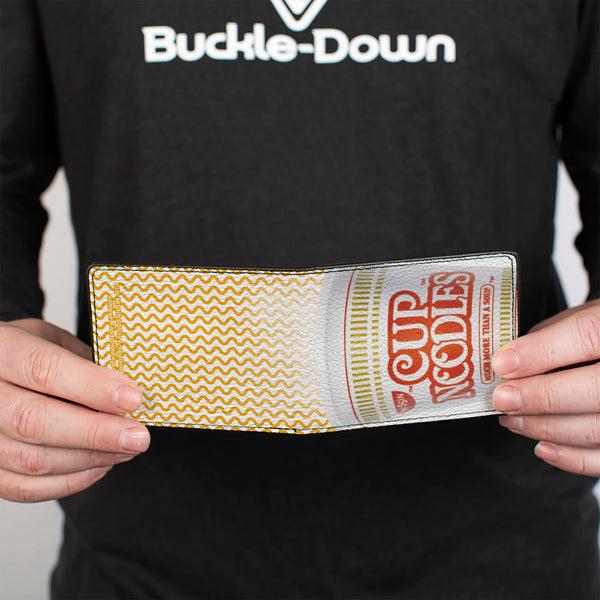 Buckle-Down Bi-Fold Wallet - NISSIN CUP NOODLES Vivid Cup + Noodle Wave White Orange