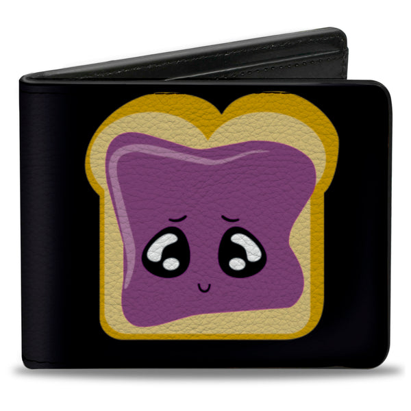 Buckle-Down Bi-Fold Wallet - Peanut Butter w Mustache & Jelly