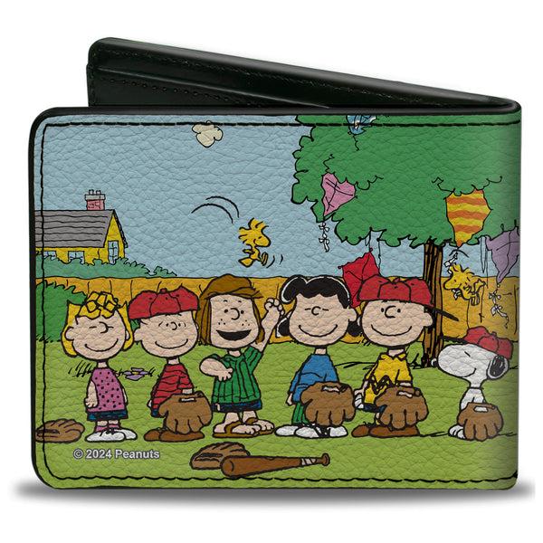 Buckle-Down Bi-Fold Wallet - Peanuts Gang Backyard Baseball Group Pose