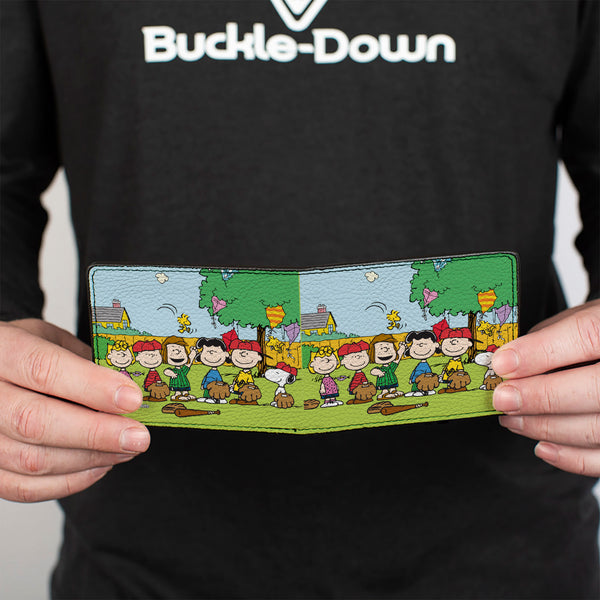 Buckle-Down Bi-Fold Wallet - Peanuts Gang Backyard Baseball Group Pose