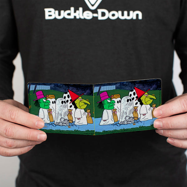 Buckle-Down Bi-Fold Wallet - Peanuts Gang Halloween Trick Or Treat Group Pose