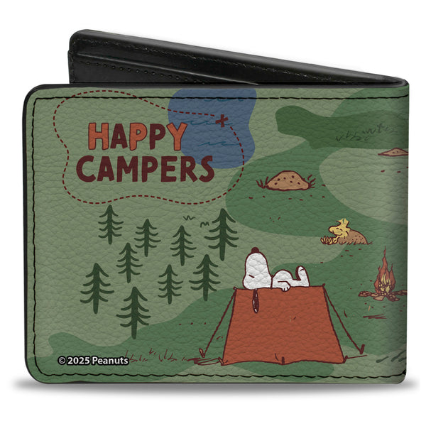 Buckle-Down Bi-Fold Wallet - Peanuts HAPPY CAMPER BEAGLE SCOUTS Scenes
