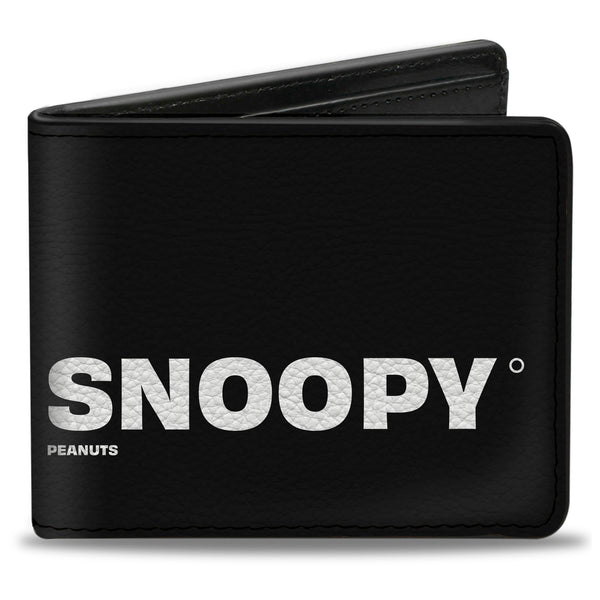 Buckle-Down Bi-Fold Wallet - Peanuts SNOOPY Care Symbols 100% ORIGINAL Black/White