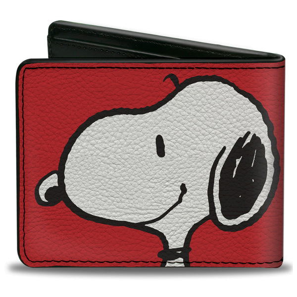 Buckle-Down Bi-Fold Wallet - Peanuts Snoopy Smiling Profile Pose Red