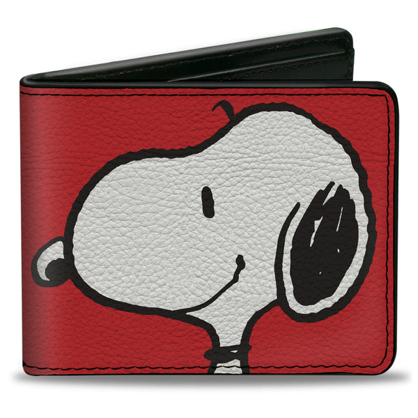 Buckle-Down Bi-Fold Wallet - Peanuts Snoopy Smiling Profile Pose Red