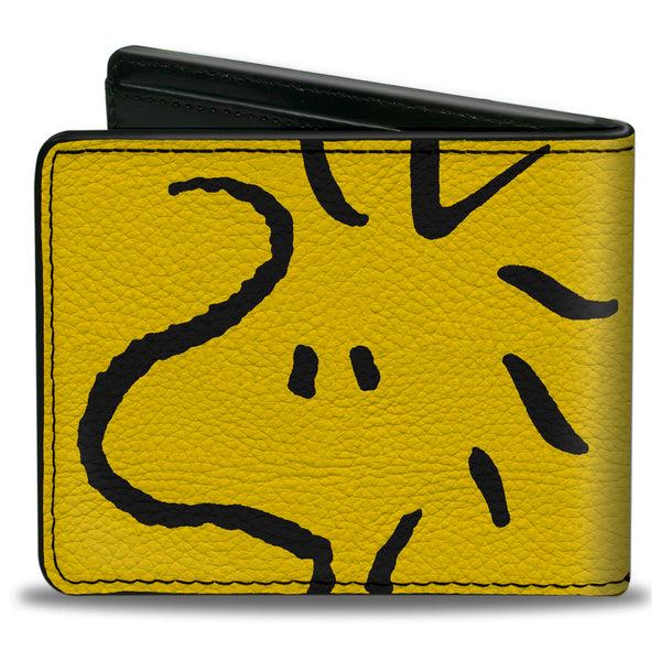 Buckle-Down Bi-Fold Wallet - Peanuts Woodstock Face Yellow/Black