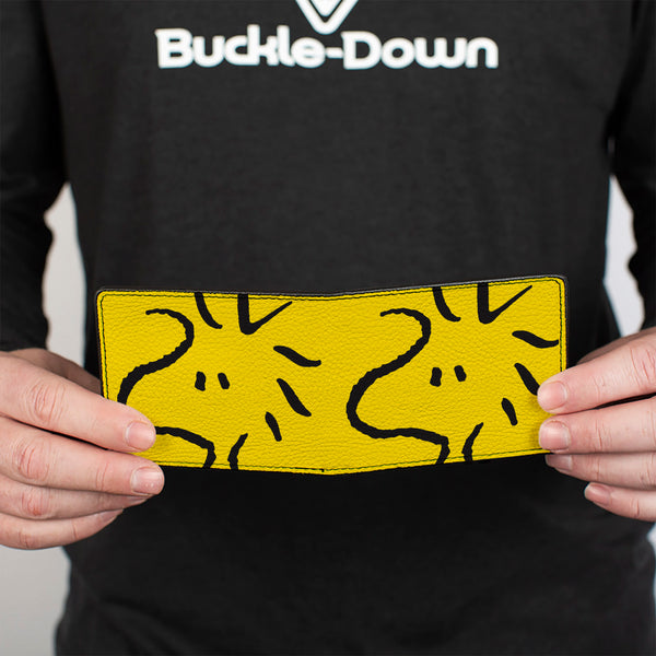 Buckle-Down Bi-Fold Wallet - Peanuts Woodstock Face Yellow/Black