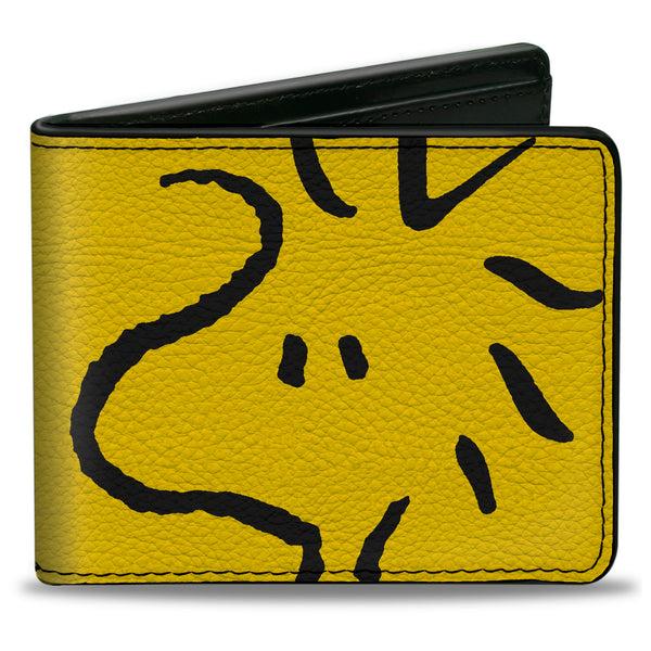 Buckle-Down Bi-Fold Wallet - Peanuts Woodstock Face Yellow/Black