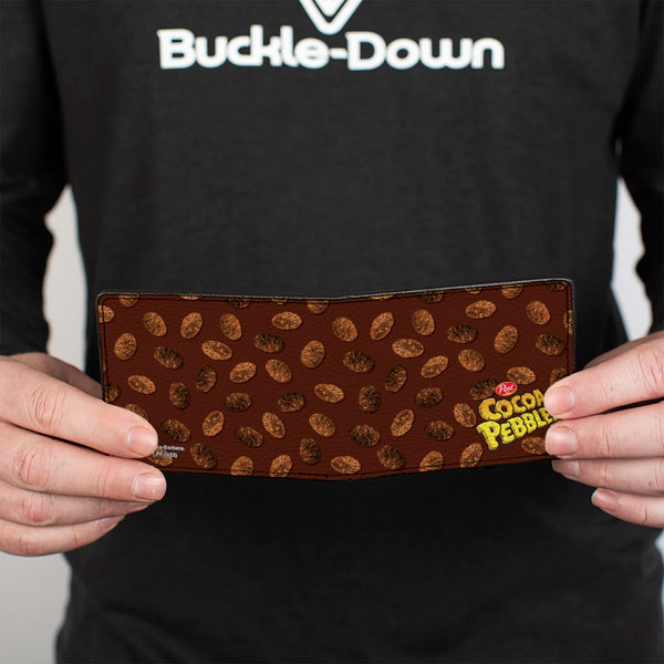 Buckle-Down Bi-Fold Wallet - POST COCOA PEBBLES Corner Logo And Cereal Pebbles Scattered Browns