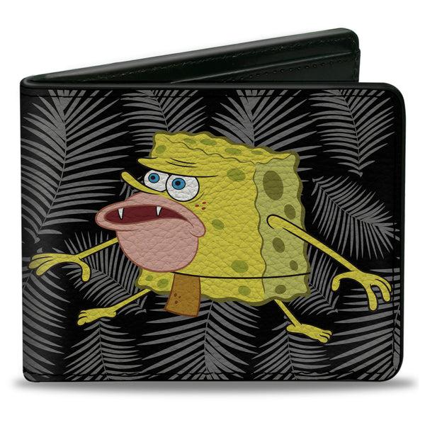 Buckle-Down Bi-Fold Wallet - Primitive Sponge Pose Leaves Black Gray