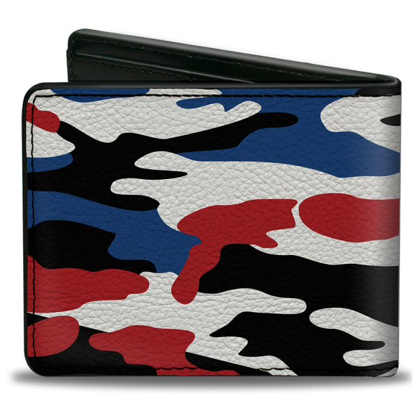 Buckle-Down Bi-Fold Wallet - RAM Logo + Americana Camo Black White Red Blue