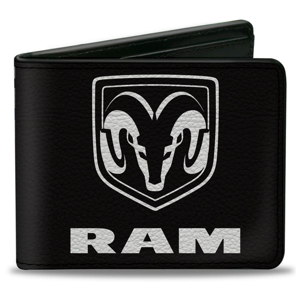 Buckle-Down Bi-Fold Wallet - RAM Logo + Americana Camo Black White Red Blue