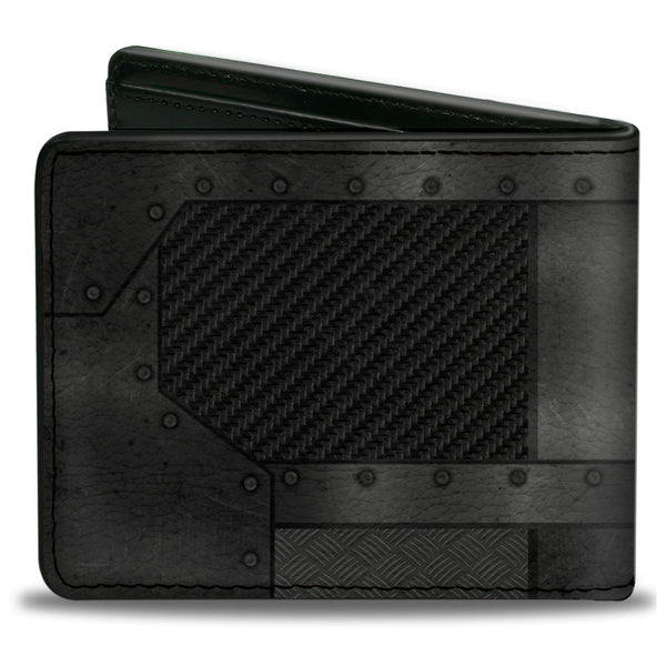 Buckle-Down Bi-Fold Wallet - RAM Logo Armor Black Grays Silvers