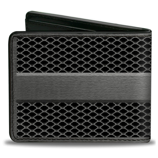 Buckle-Down Bi-Fold Wallet - RAM Logo Grill Silvers Black