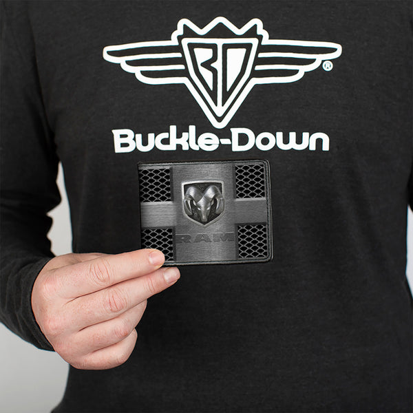 Buckle-Down Bi-Fold Wallet - RAM Logo Grill Silvers Black